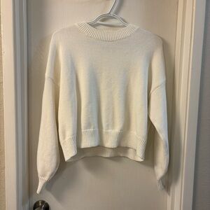 Women's Cropped White Sweater